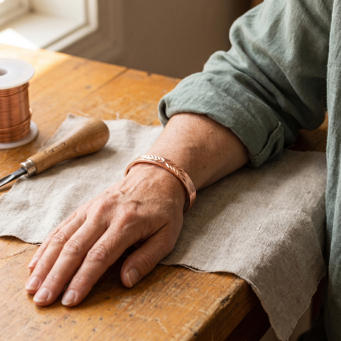 Moon Perforated Copper Bracelet