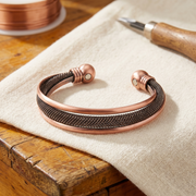 Spiral and Bead Bronze Bracelet