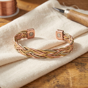 Water-Inspired Tricolor Woven Copper Bracelet