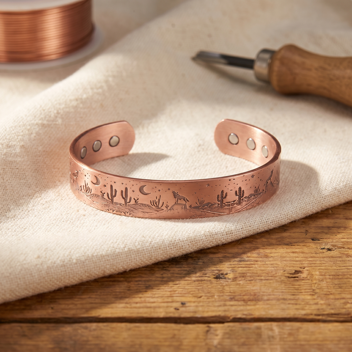 Desert Landscape Bronze Bracelet