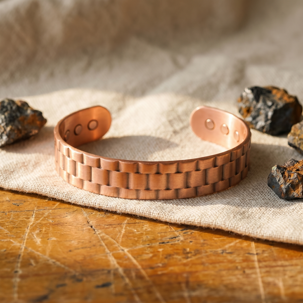 Textured Bronze Bracelet for Men