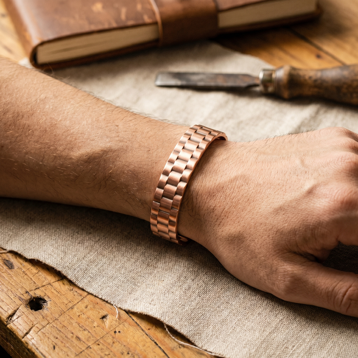 Textured Bronze Bracelet for Men
