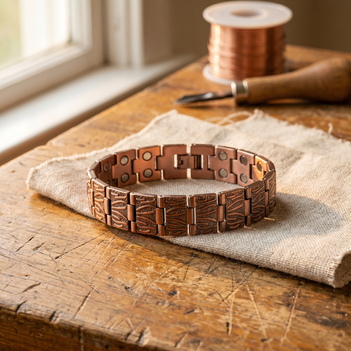 Men's Embossed Wing Bronze Bracelet