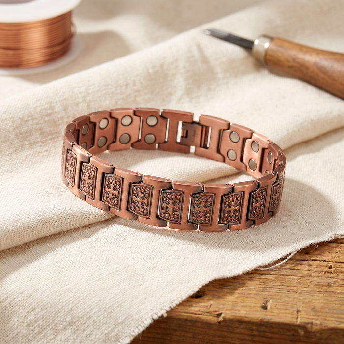 Brass Men's Bracelet with Dot Accents