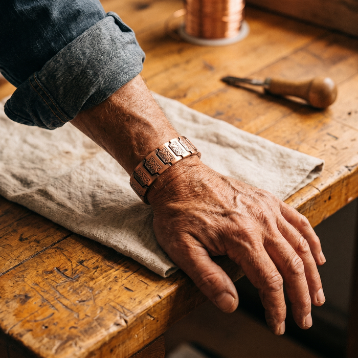 Men's River-Inspired Bronze Bracelet