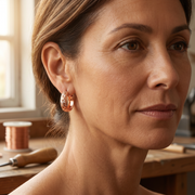 Engraved Star Bronze Earrings