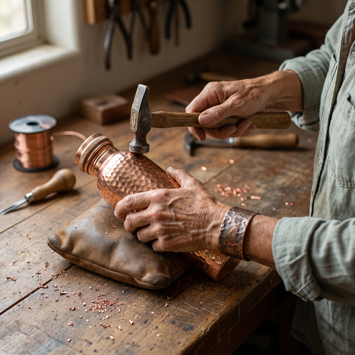 Handcrafted Copper Water Bottle