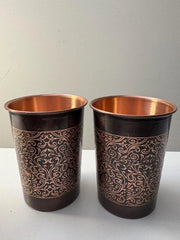Pair of Floral Brass Glasses