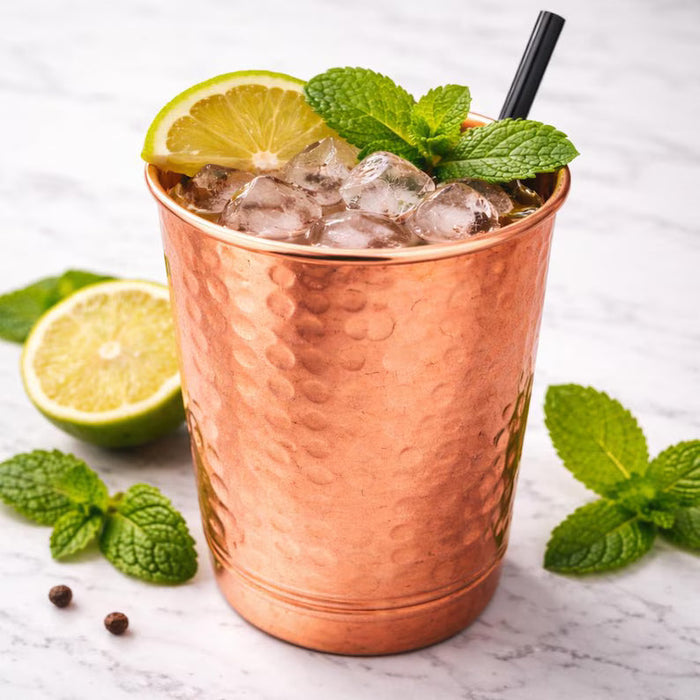 350 ml Hammered Copper Glass