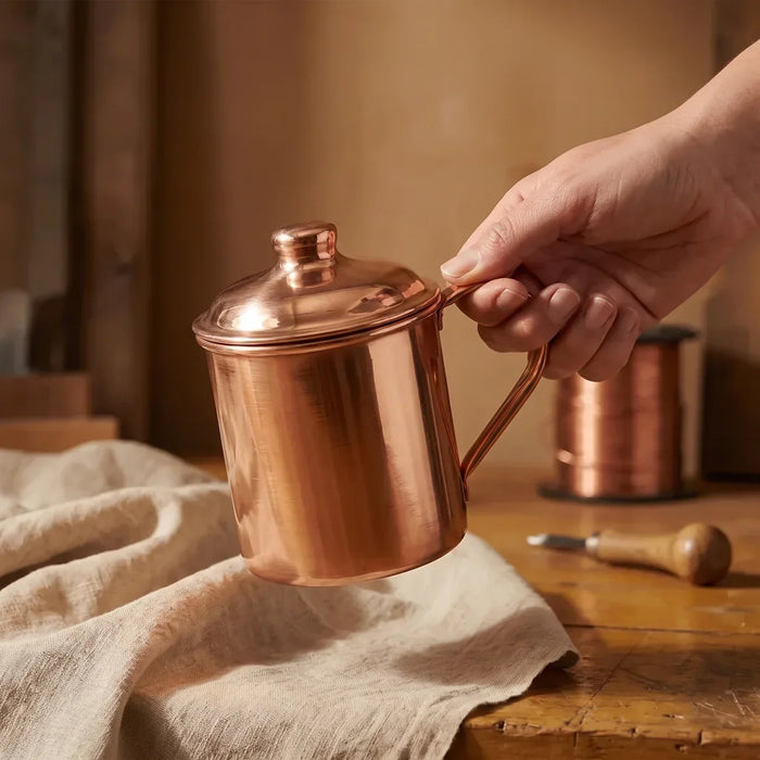 Artisan Copper Mug with Lid