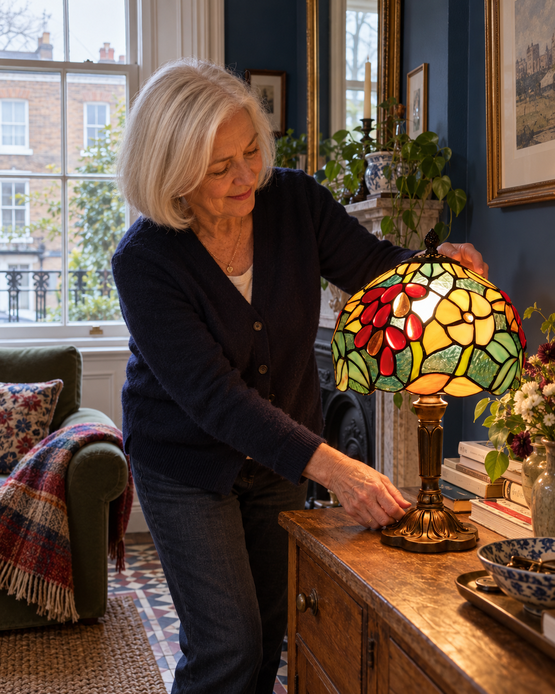 Floral Glass Lamp